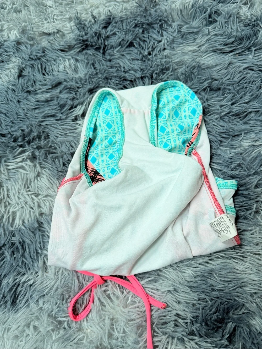 Ella Moss Girls 5T bandeau Swimsuit one piece contrasting print halter swimwear